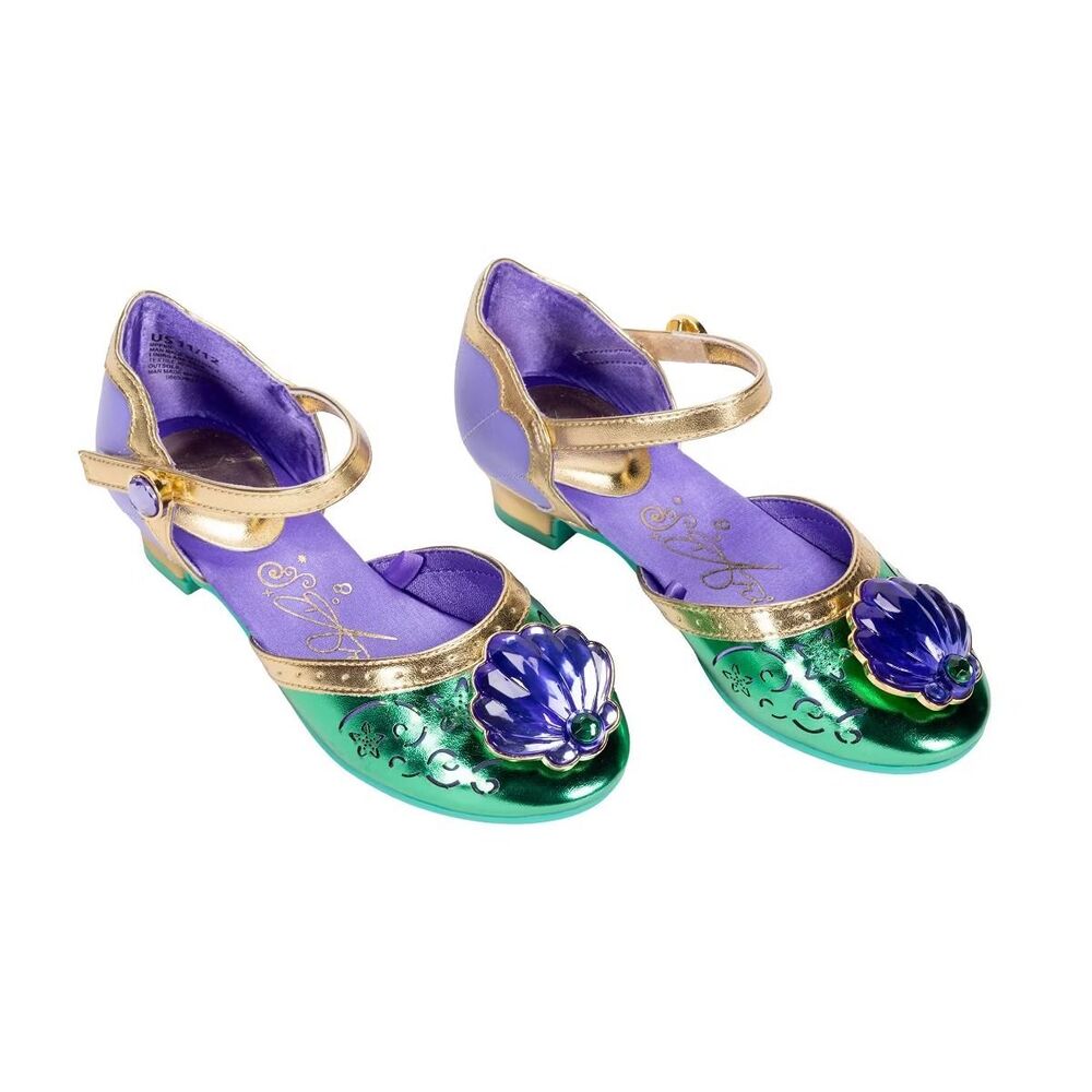 Disney Princess Ariel Costume Shoes The Little Mermaid Dress up - Girls 9/10 New